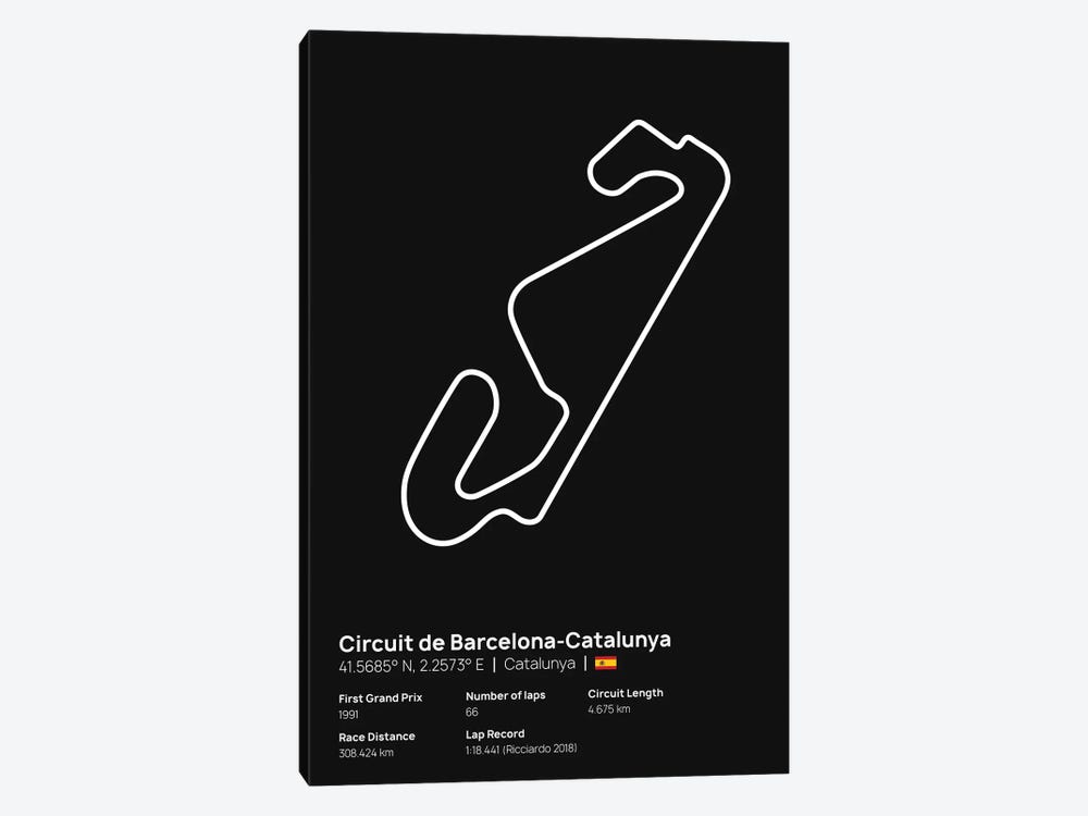 F1- Catalunya Circuit by avesix 1-piece Canvas Art