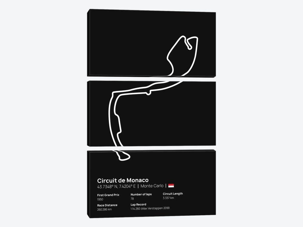 F1- Circuit de Monaco by avesix 3-piece Canvas Artwork
