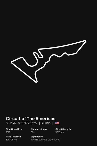 Black & White Digital Art: F1- Circuit Of The Americas by avesix