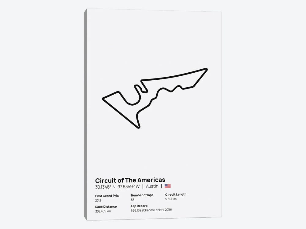 F1- Circuit Of The Americas ( by avesix 1-piece Canvas Art