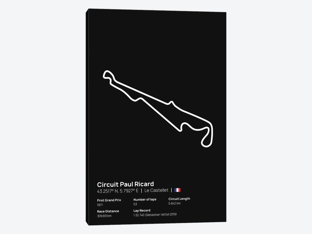 F1- Circuit Paul Ricard by avesix 1-piece Canvas Art Print