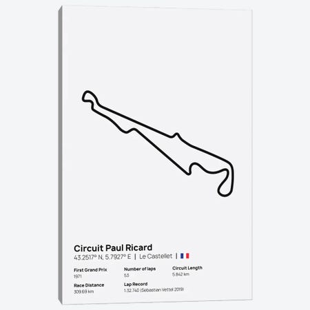 F1- Circuit Paul Ricard Canvas Print #ASX215} by avesix Canvas Art