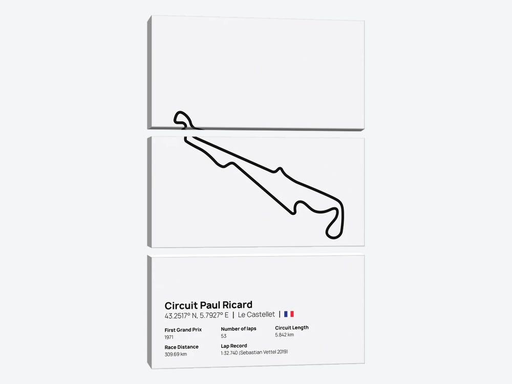 F1- Circuit Paul Ricard by avesix 3-piece Canvas Art