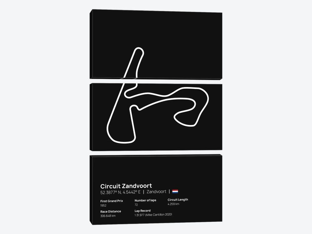 F1- Circuit Zandvoort by avesix 3-piece Art Print