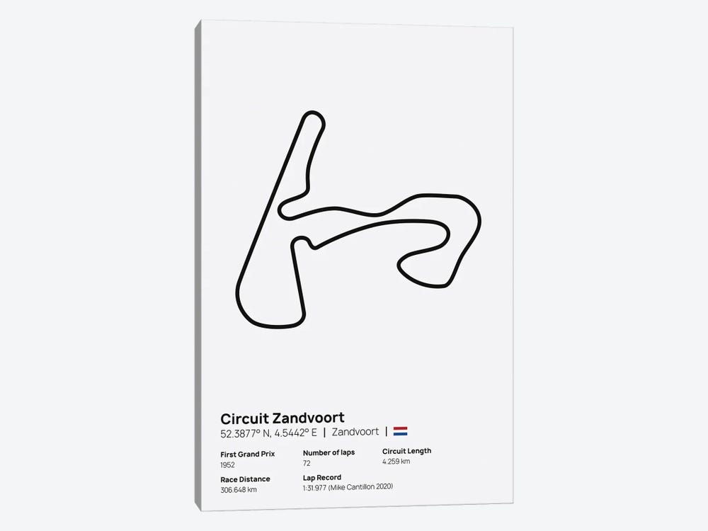 F1- Circuit Zandvoort by avesix 1-piece Canvas Artwork