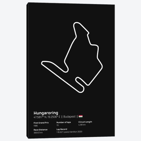 F1- Hungaroring Canvas Print #ASX218} by avesix Art Print