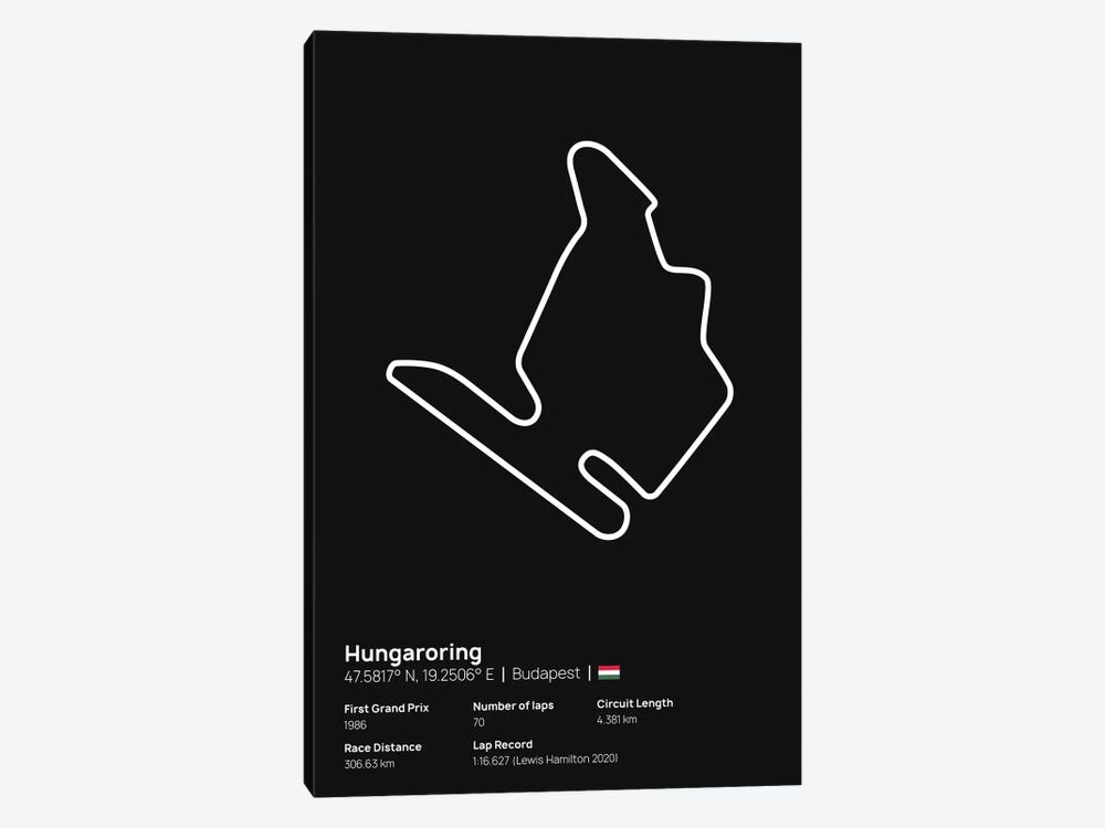 F1- Hungaroring by avesix 1-piece Canvas Art Print