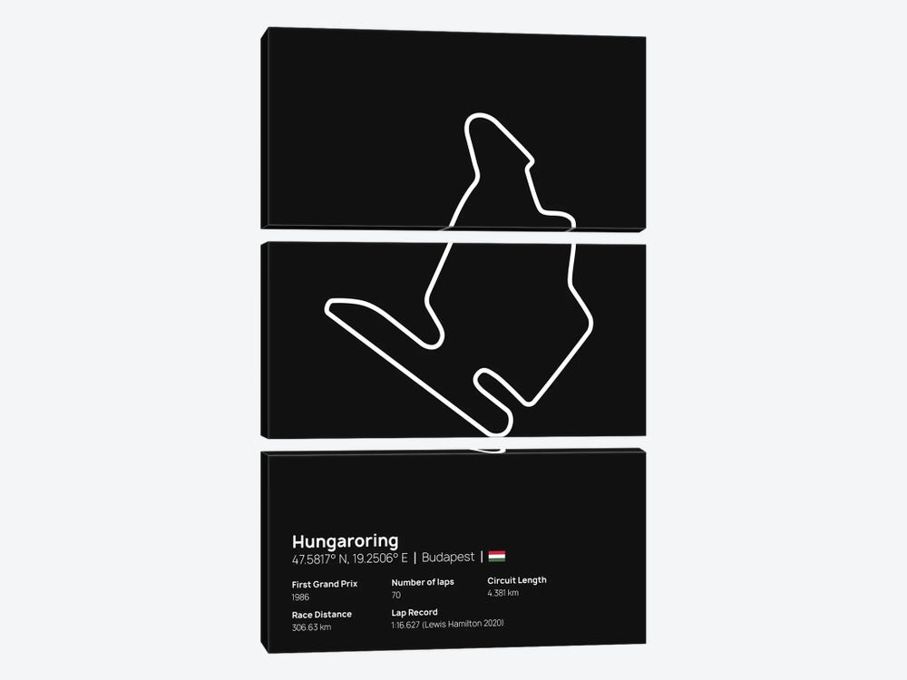 F1- Hungaroring by avesix 3-piece Canvas Art Print