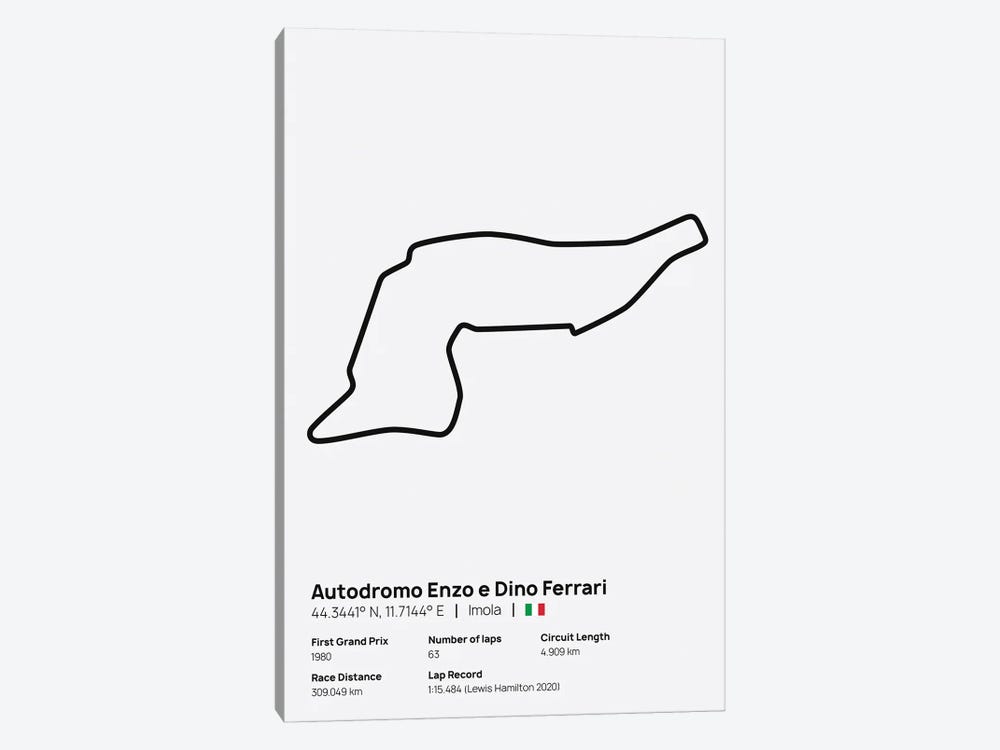 F1- Imola Circuit by avesix 1-piece Canvas Print