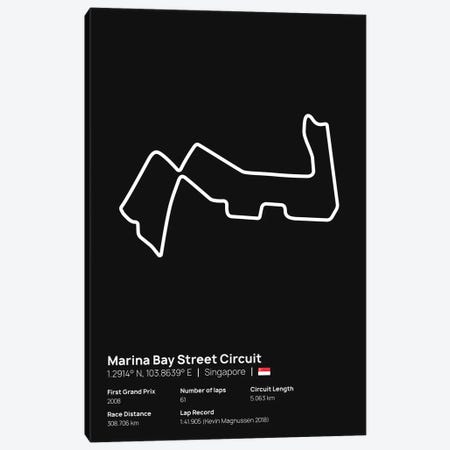 F1- Marina Bay Street Circuit Canvas Print #ASX222} by avesix Canvas Wall Art