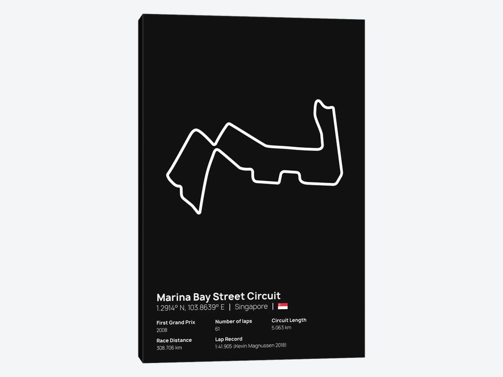 F1- Marina Bay Street Circuit by avesix 1-piece Canvas Wall Art