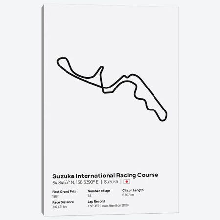 F1- Suzuka International Racing Course Canvas Print #ASX225} by avesix Art Print