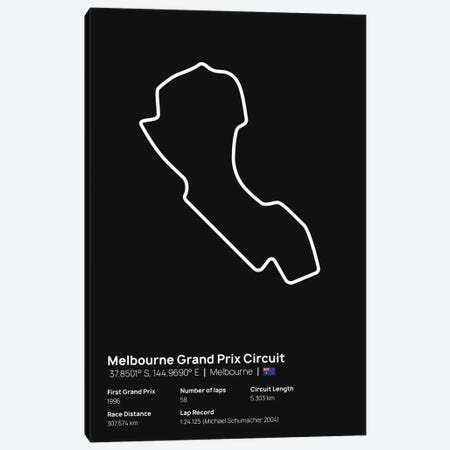 F1- Melbourne Grand Prix Circuit Canvas Print #ASX226} by avesix Canvas Art Print