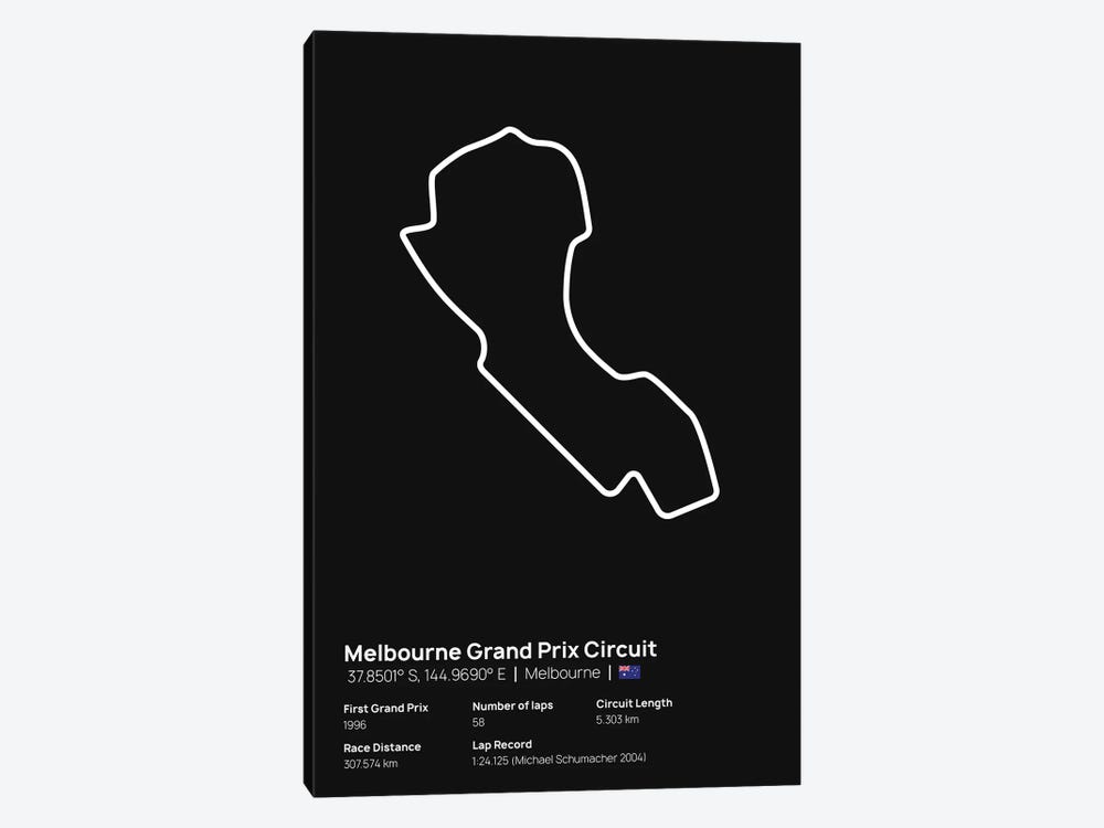 F1- Melbourne Grand Prix Circuit by avesix 1-piece Canvas Artwork