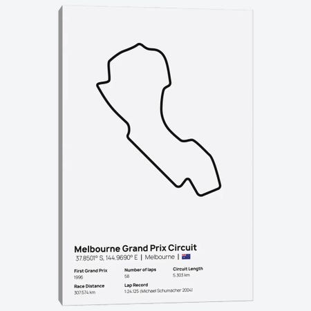 F1- Melbourne Grand Prix Circuit Canvas Print #ASX227} by avesix Art Print