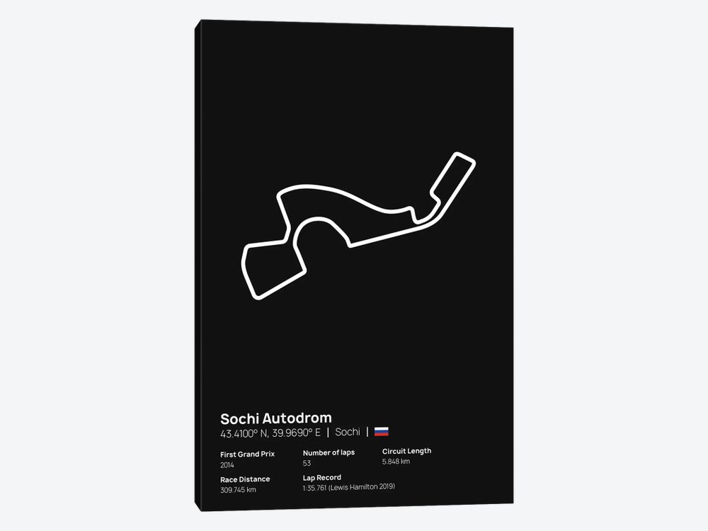 F1 Sochi Autodrom by avesix 1-piece Canvas Art Print