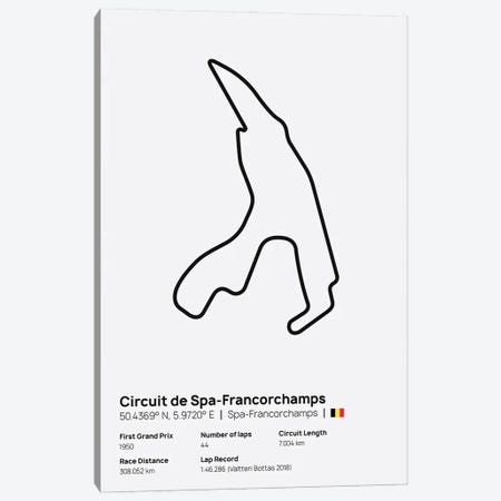 F1- Spa Francorchamps Circuit Canvas Print #ASX233} by avesix Canvas Art Print