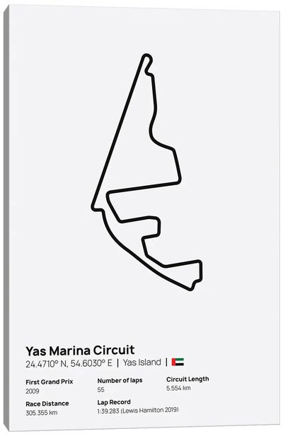 F1- Yas Marina Circuit Canvas Art Print - Auto Racing Art