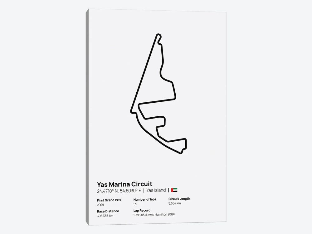 F1- Yas Marina Circuit by avesix 1-piece Canvas Art