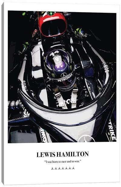 Lewis Hamilton Cockpit Canvas Art Print - Determination Art