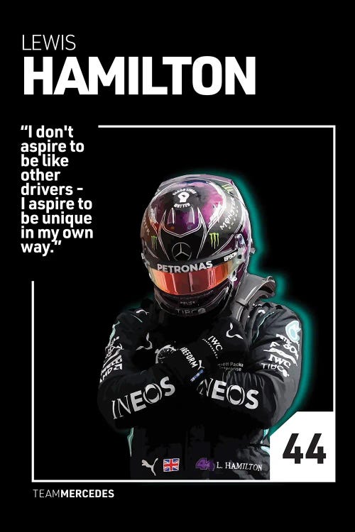 Lewis Hamilton (Black) by avesix wall art