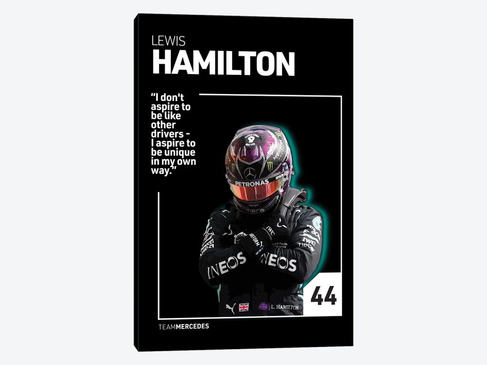 Lewis Hamilton (Black) by avesix 1-piece Canvas Artwork