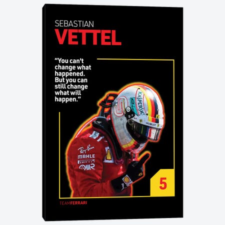 Sebastian Vettel (Black) Canvas Print #ASX243} by avesix Canvas Artwork