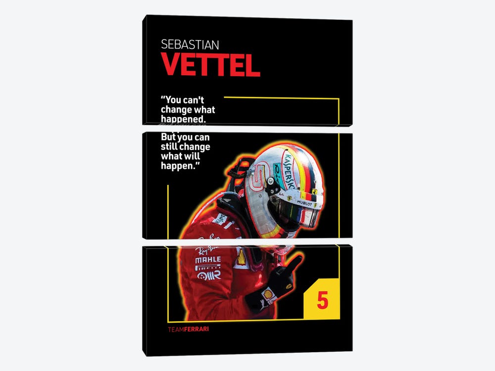 Sebastian Vettel (Black) by avesix 3-piece Canvas Art Print