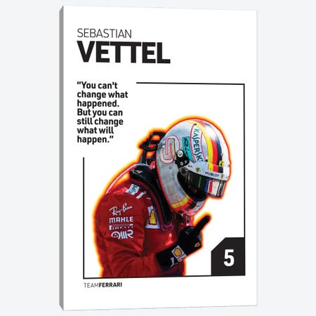 Sebastian Vettel (White) Canvas Print #ASX244} by avesix Canvas Art Print