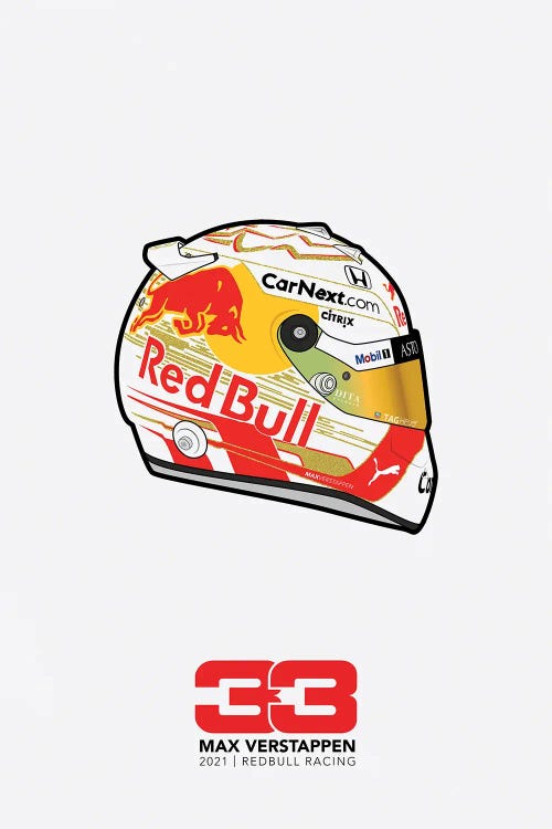 Max Verstappen Helmet 2021 (White)