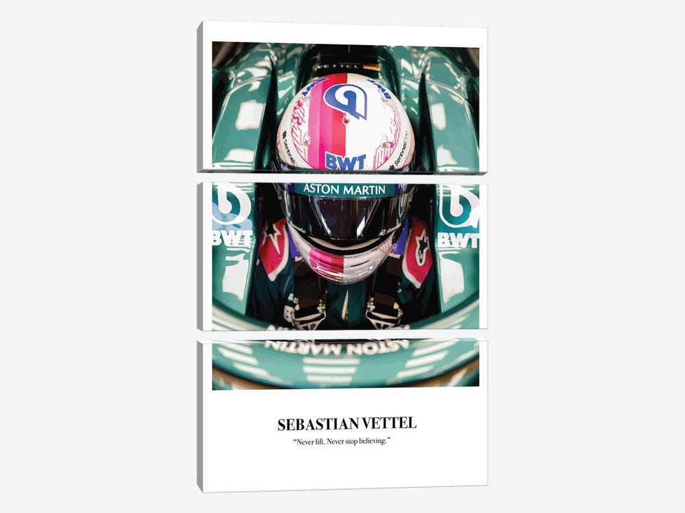 Sebastian Vettel Cockpit by avesix 3-piece Canvas Print