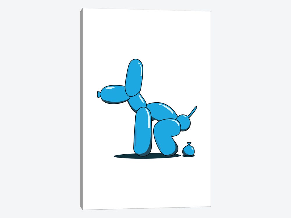 Blue Pooping Balloon by avesix 1-piece Canvas Wall Art
