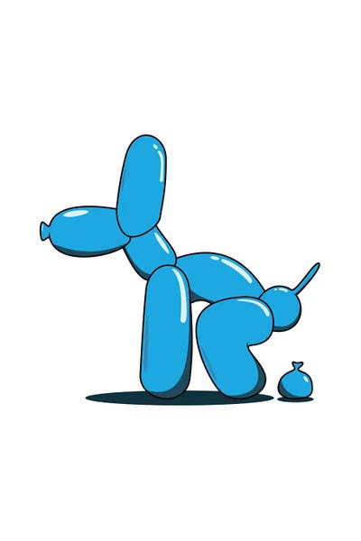 Dopamine Decor: Blue Pooping Balloon by avesix