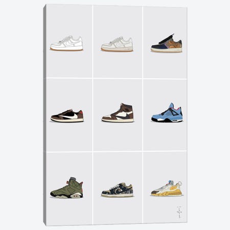 Travis Scott Sneaker Collection Canvas Print #ASX25} by avesix Canvas Art Print