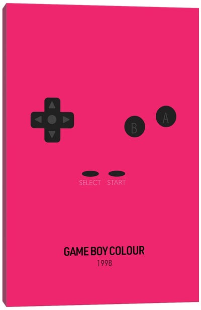 Minimalist Game Boy Colour (Fuchsia) Canvas Art Print - Limited Edition Art