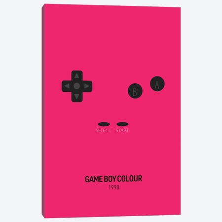Minimalist Game Boy Colour (Fuchsia) Canvas Print #ASX269} by avesix Canvas Artwork