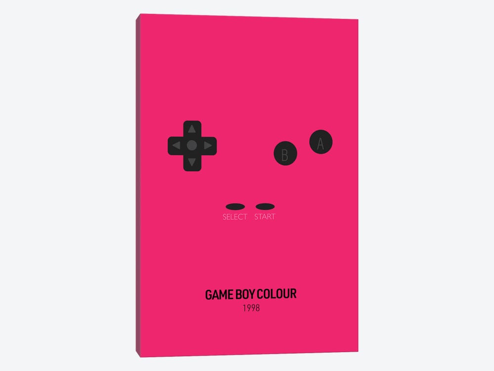 Minimalist Game Boy Colour (Fuchsia) by avesix 1-piece Canvas Print