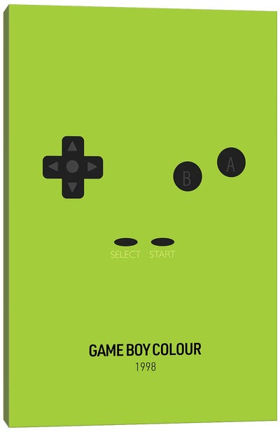 Minimalist Game Boy Colour (Green) Canvas Art Print - avesix