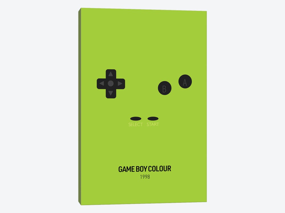 Minimalist Game Boy Colour (Green) by avesix 1-piece Canvas Print