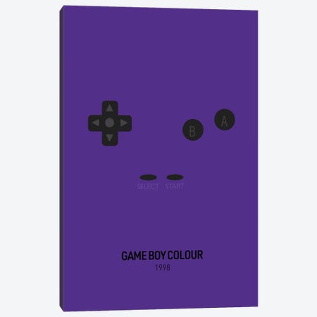 Minimalist Game Boy Colour (Purple) Canvas Print #ASX271} by avesix Canvas Art Print