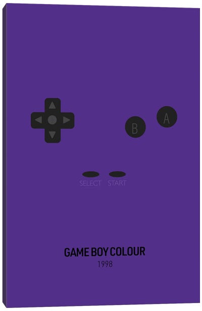 Minimalist Game Boy Colour (Purple) Canvas Art Print - Limited Edition Video Game Art