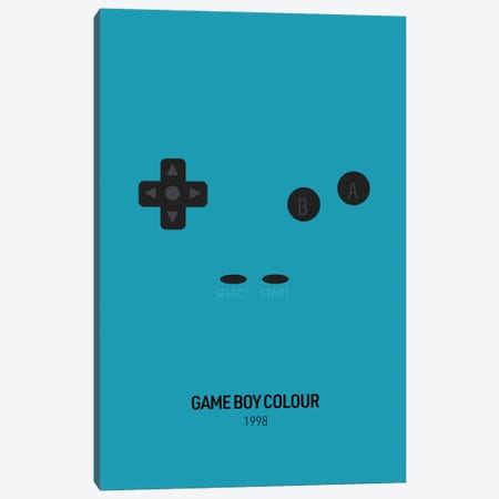 Minimalist Game Boy Colour (Teal) Canvas Print #ASX272} by avesix Art Print