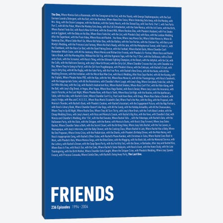 Friends Episodes (Blue) Canvas Print #ASX285} by avesix Canvas Art Print