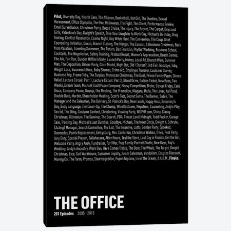 The Office Episodes (Black) Canvas Print #ASX292} by avesix Canvas Art Print