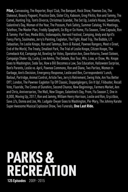 Parks & Recreation Episodes (Black)