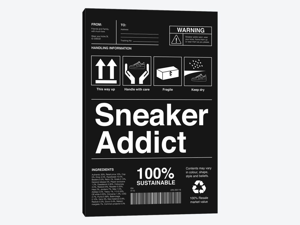 Sneaker Addict I by avesix 1-piece Canvas Wall Art
