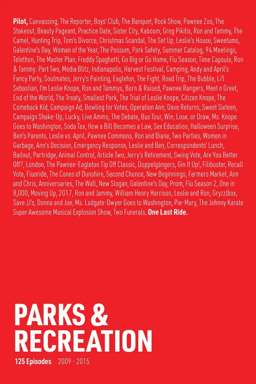 Parks & Recreation Episodes (Red)