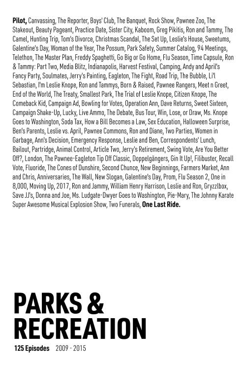 Parks & Recreation Episodes (White)