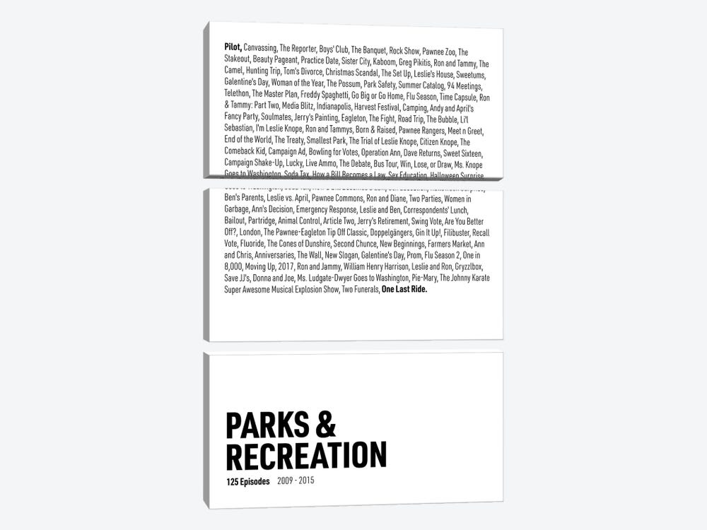 Parks & Recreation Episodes (White) by avesix 3-piece Canvas Art