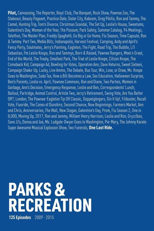 Parks & Recreation Episodes (Blue)